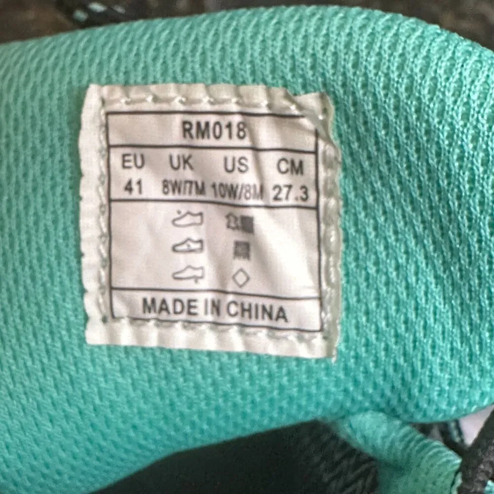 Riemot Waterproof Hiking Shoes, Women's 10 Lace Up Lightweight Gray & Teal, NWT